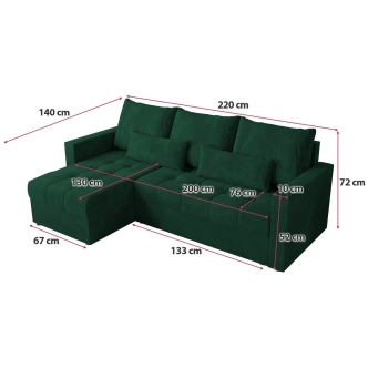 Rohová sedačka ALISTAIR L, světle šedá M90