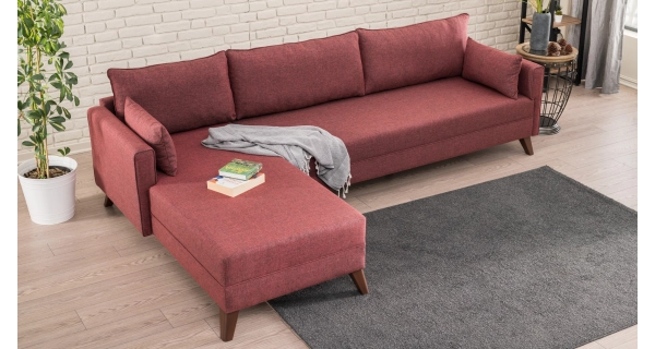 Rohová sedačka AMARA 1, levá, claret červená