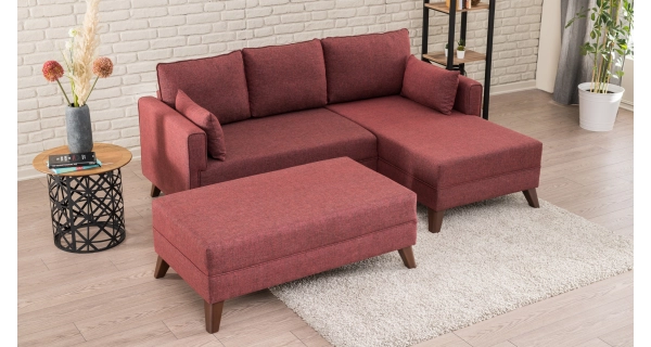 Rohová sedačka AMARA 2, pravá, claret červená