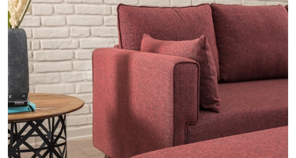 Rohová sedačka AMARA 2, pravá, claret červená