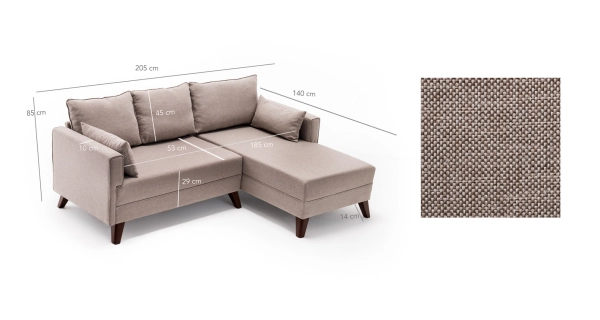 Rohová sedačka AMARA 2, pravá, krémová