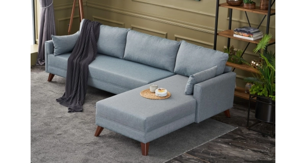 Rohová sedačka AMARA, pravá, modrá