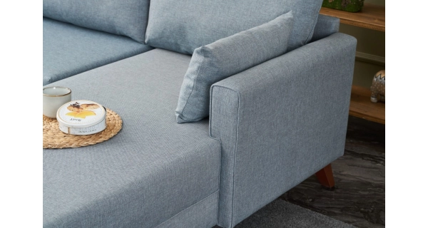 Rohová sedačka AMARA, pravá, modrá