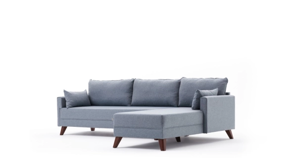 Rohová sedačka AMARA, pravá, modrá