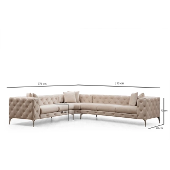 Rohová sedačka ANNA, levá, krémová