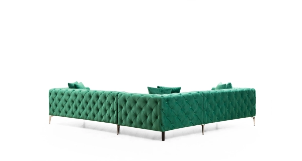 Rohová sedačka ANNA, levá, zelená