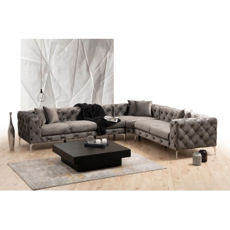 Rohová sedačka ANNA, pravá, antracit