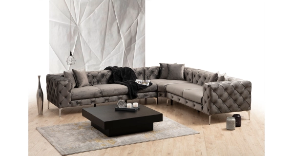 Rohová sedačka ANNA, pravá, antracit