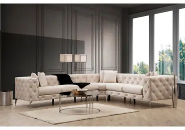 Rohová sedačka ANNA, pravá, krémová