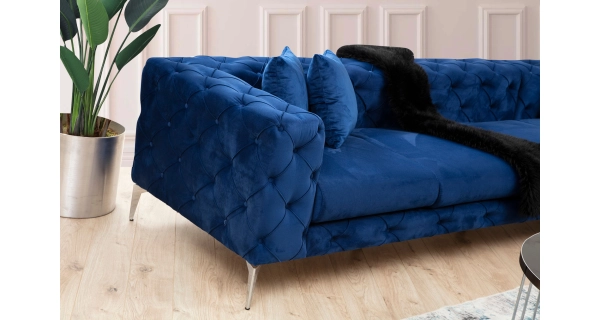 Rohová sedačka ANNA, pravá, námořnická modrá