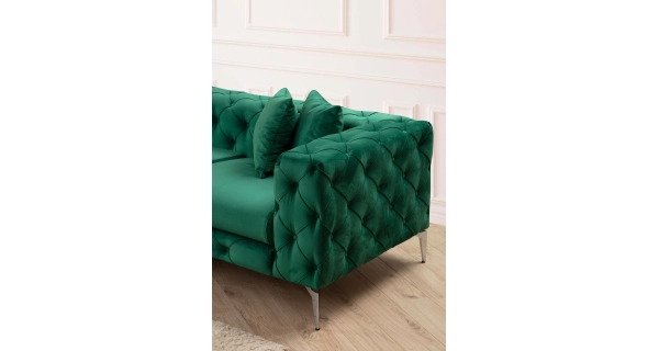 Rohová sedačka ANNA, pravá, zelená