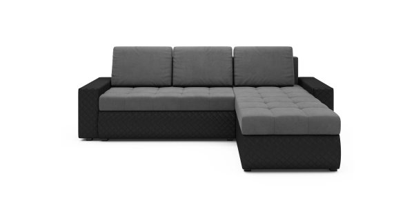 Rohová sedačka ARTAJO BIS, šedá/černá