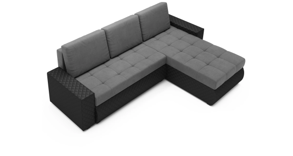 Rohová sedačka ARTAJO BIS, šedá/černá