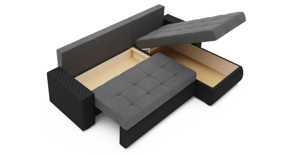 Rohová sedačka ARTAJO BIS, šedá/černá