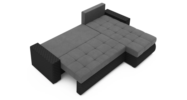 Rohová sedačka ARTAJO BIS, šedá/černá