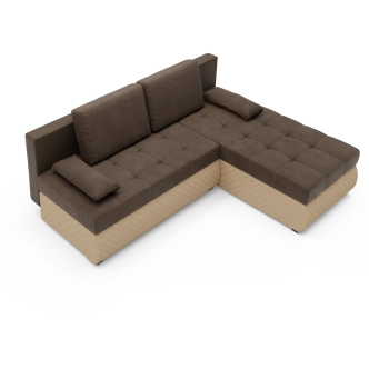 Rohová sedačka ARTAJO, hnědá/krémová