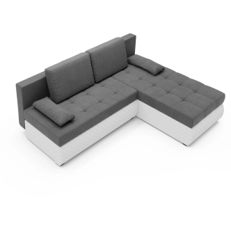 Rohová sedačka ARTAJO, šedá/bílá