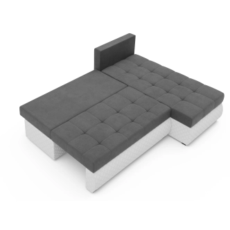 Rohová sedačka ARTAJO, šedá/bílá