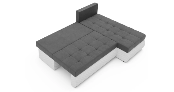 Rohová sedačka ARTAJO, šedá/bílá