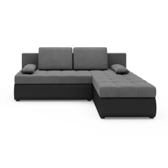 Rohová sedačka ARTAJO, šedá/černá
