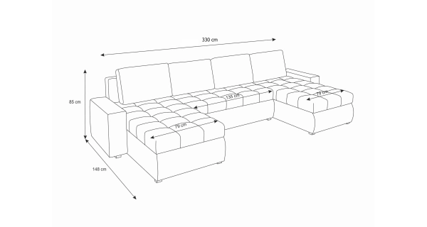 Rohová sedačka ARTAJO U BIS, červená/černá