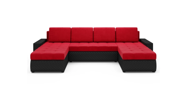 Rohová sedačka ARTAJO U BIS, červená/černá