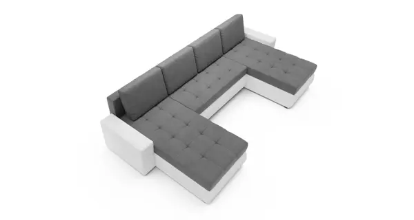 Rohová sedačka ARTAJO U BIS, šedá/bílá