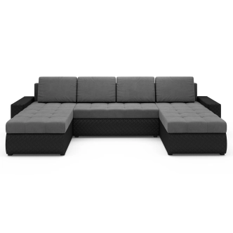 Rohová sedačka ARTAJO U BIS, šedá/černá
