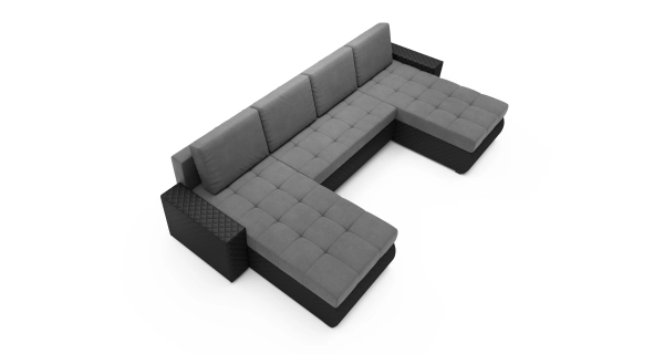 Rohová sedačka ARTAJO U BIS, šedá/černá