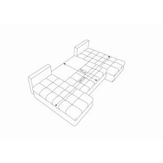 Rohová sedačka ARTAJO U, červená/černá