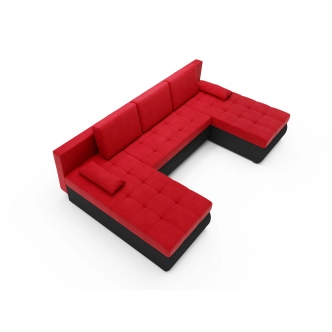 Rohová sedačka ARTAJO U, červená/černá