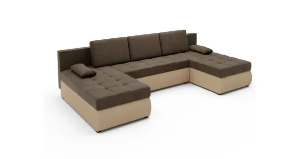 Rohová sedačka ARTAJO U, hnědá/krémová