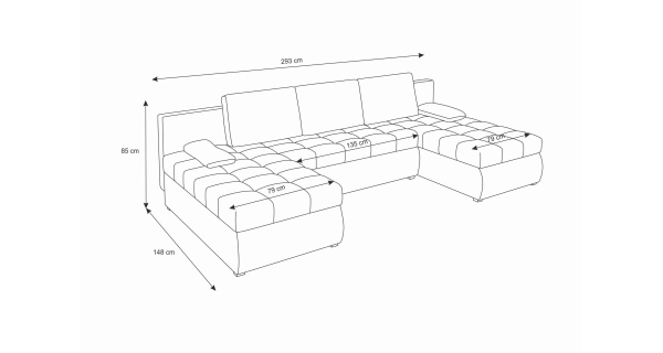Rohová sedačka ARTAJO U, šedá/bílá