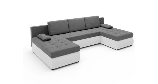 Rohová sedačka ARTAJO U, šedá/bílá