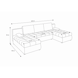 Rohová sedačka ARTAJO U, šedá/černá