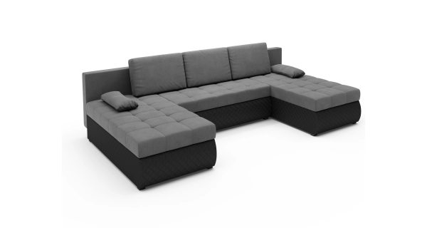 Rohová sedačka ARTAJO U, šedá/černá