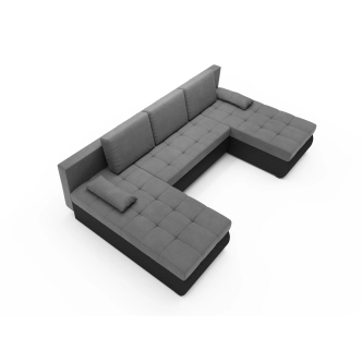 Rohová sedačka ARTAJO U, šedá/černá