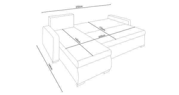 Rohová sedačka ASTANA, černá látka/bílá ekokůže