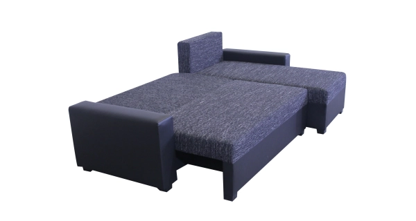 Rohová sedačka ASTANA, černá látka/černá ekokůže