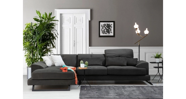 Rohová sedačka ATILLA, levá, antracit