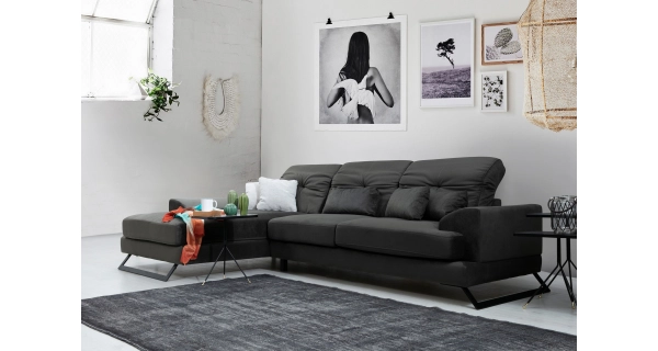 Rohová sedačka ATILLA, levá, antracit