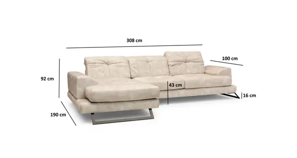 Rohová sedačka ATILLA, levá, béžová