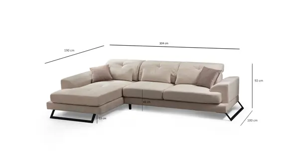 Rohová sedačka ATILLA, levá, krémová