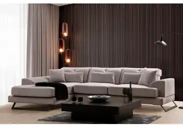 Rohová sedačka ATILLA, levá, světle šedá