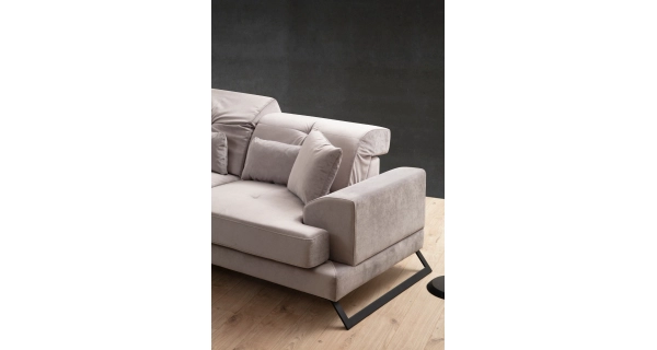 Rohová sedačka ATILLA, pravá, světle šedá