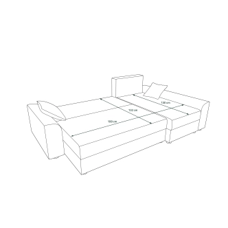 Rohová sedačka ATTANASIO L, černá/červená