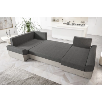 Rohová sedačka ATTANASIO LONG, levá, černá/bílá