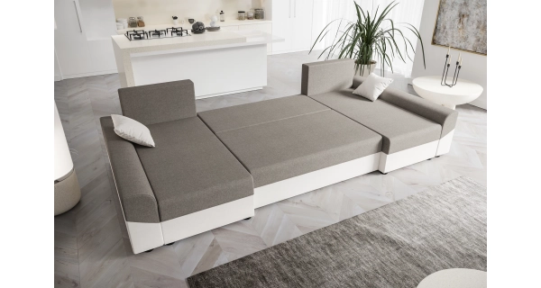 Rohová sedačka ATTANASIO U, černá/červená