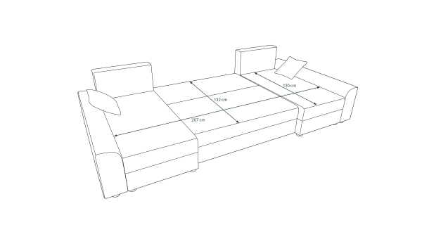 Rohová sedačka ATTANASIO U, tmavě šedá