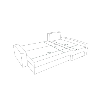 Rohová sedačka ATTIE, černá/modrá